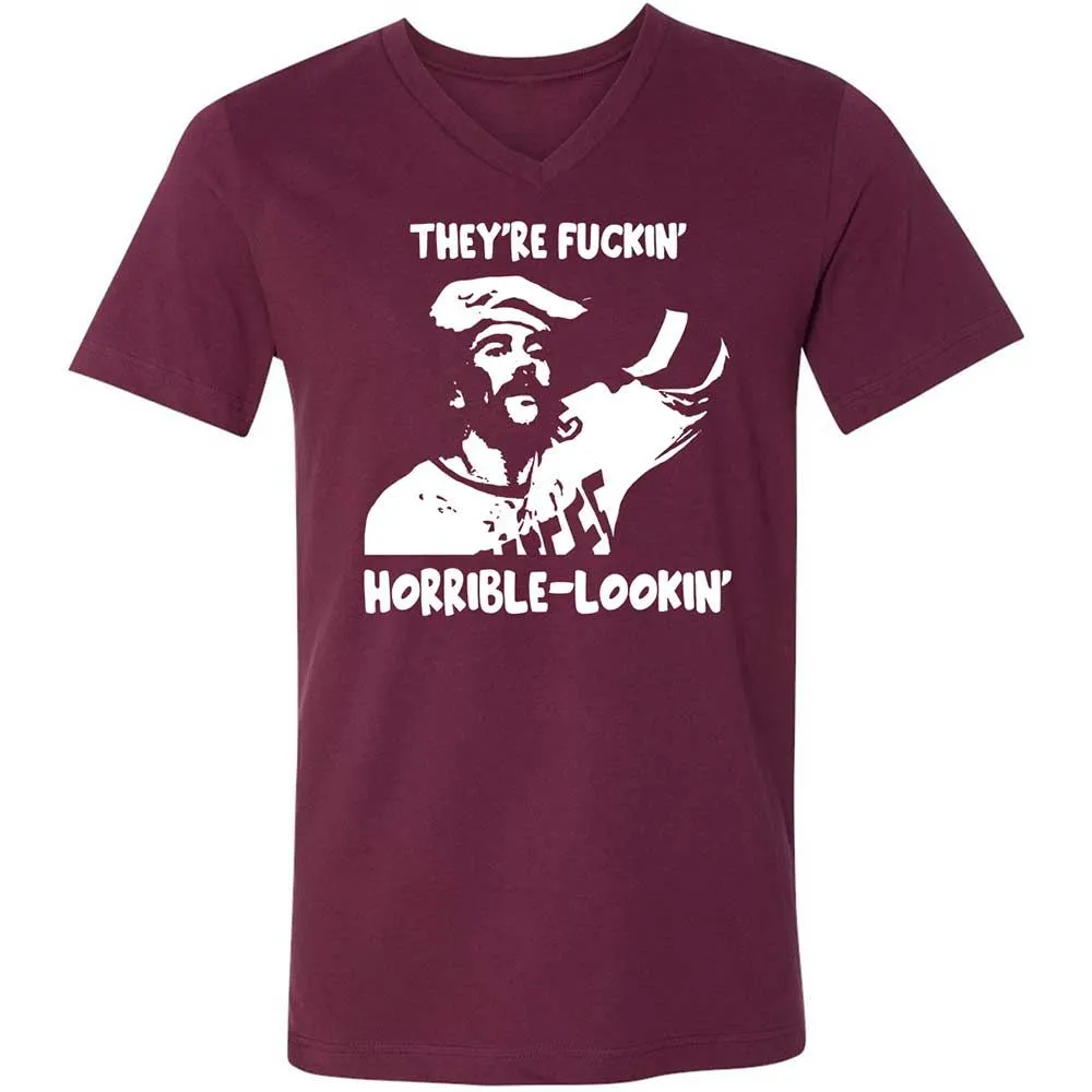 Unisex V-Neck T-Shirt - GKGA57EN - Maroon - 8
