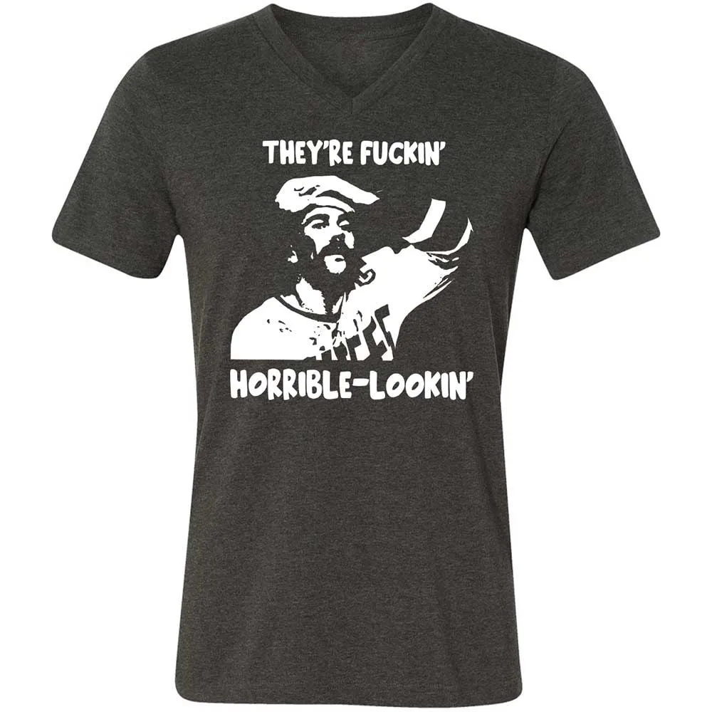 Unisex V-Neck T-Shirt - GKGA57EN - Dark Grey Heather - 9