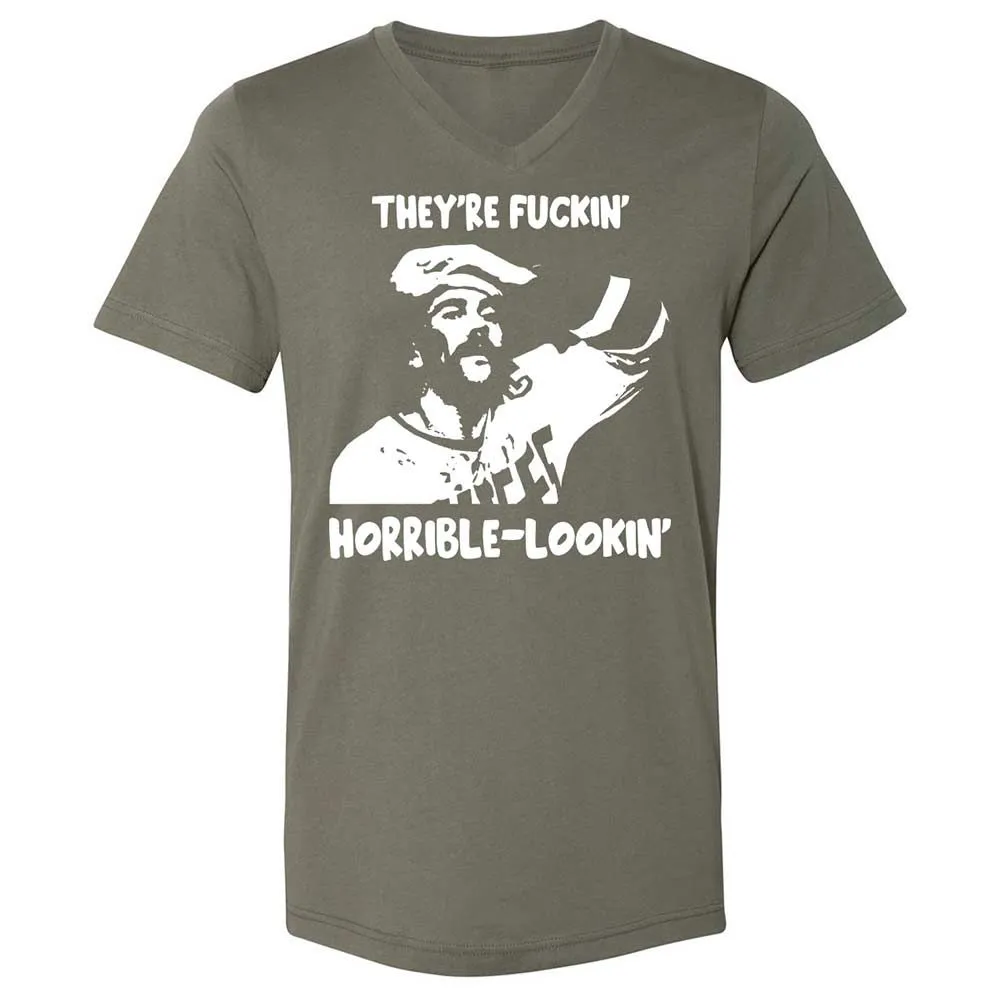 Unisex V-Neck T-Shirt - GKGA57EN - Military Green - 11