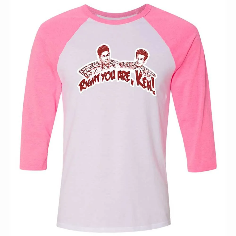 Unisex 3/4 Baseball Tee - Y2GX1EXS - White/Neon Pink - 12