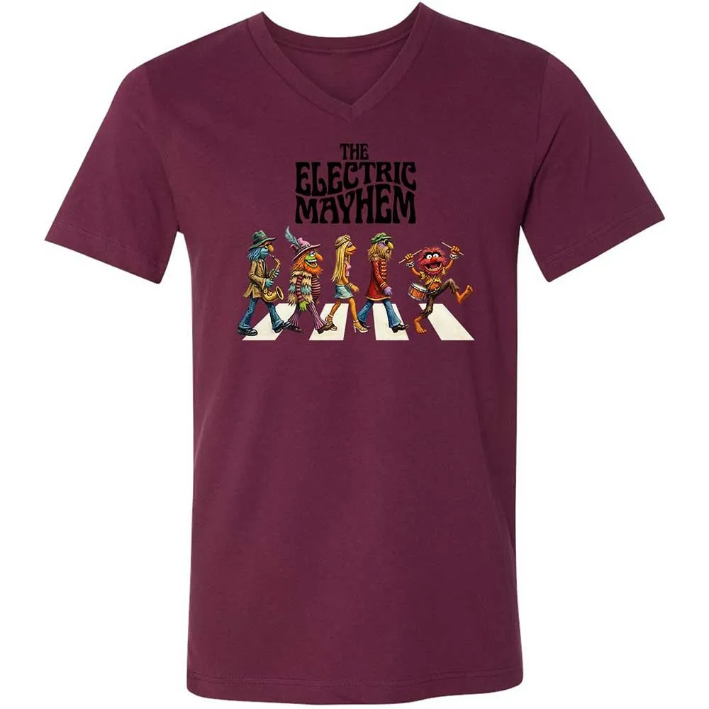 Unisex V-Neck T-Shirt - KLY8ZY8U - Maroon - 14