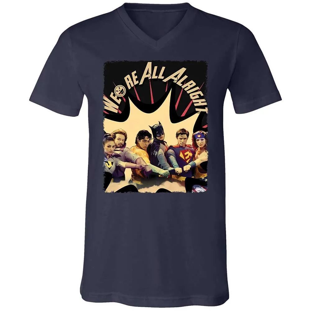 Unisex V-Neck T-Shirt - 6RKPQVZM - Navy - 2