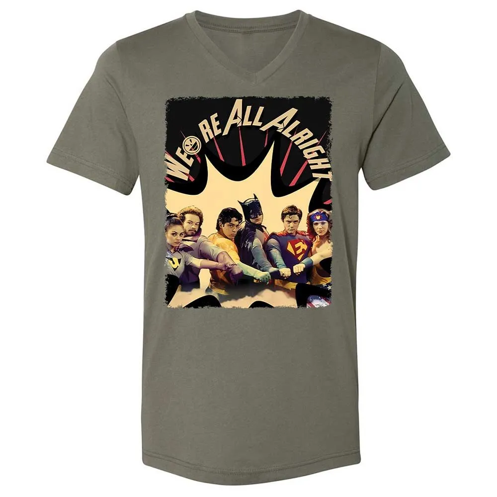 Unisex V-Neck T-Shirt - 6RKPQVZM - Military Green - 11
