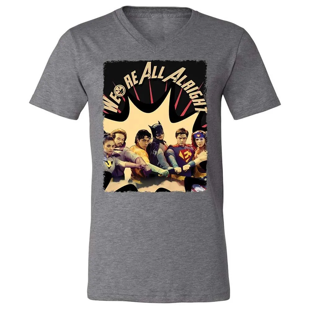 Unisex V-Neck T-Shirt - 6RKPQVZM - Deep Heather - 14