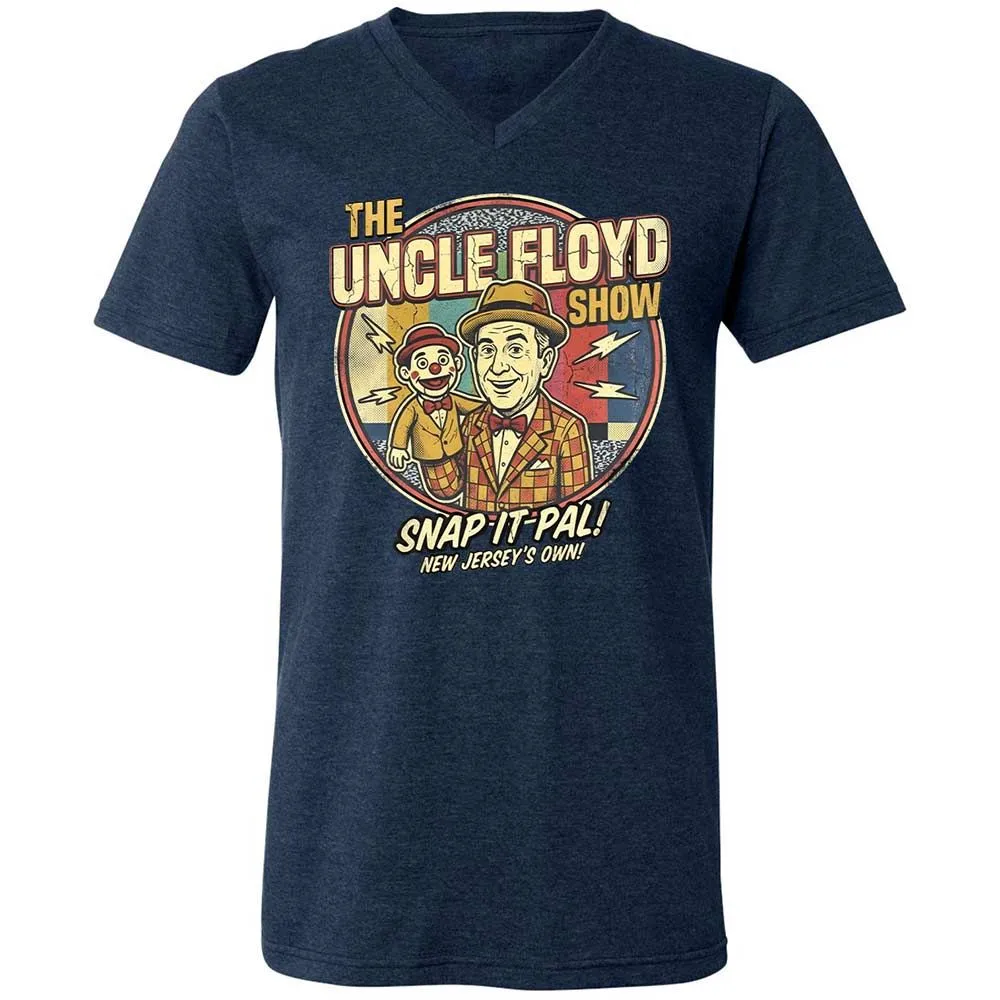 Unisex V-Neck T-Shirt - KGSH9SMS - Heather Navy - 3