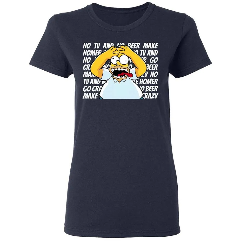 No TV and No Beer Make Homer Go Crazy - Navy - 2