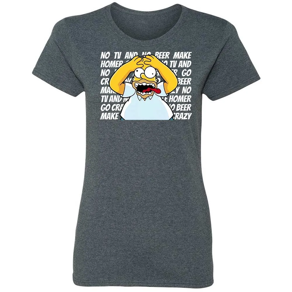 No TV and No Beer Make Homer Go Crazy - Dark Heather - 6