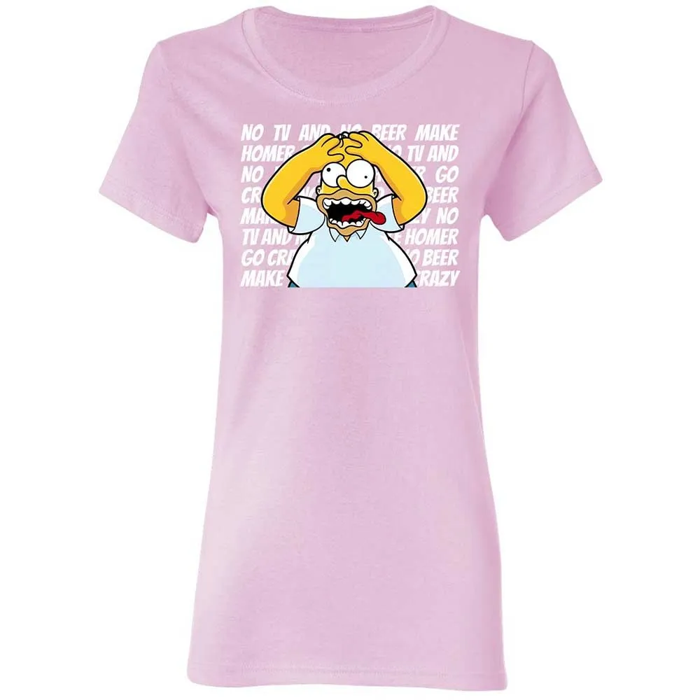 No TV and No Beer Make Homer Go Crazy - Light Pink - 8