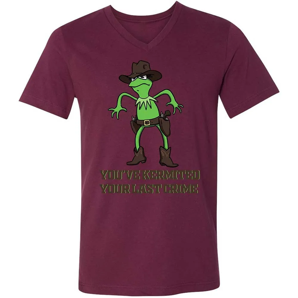 Unisex V-Neck T-Shirt - ZUWTAX6N - Maroon - 14