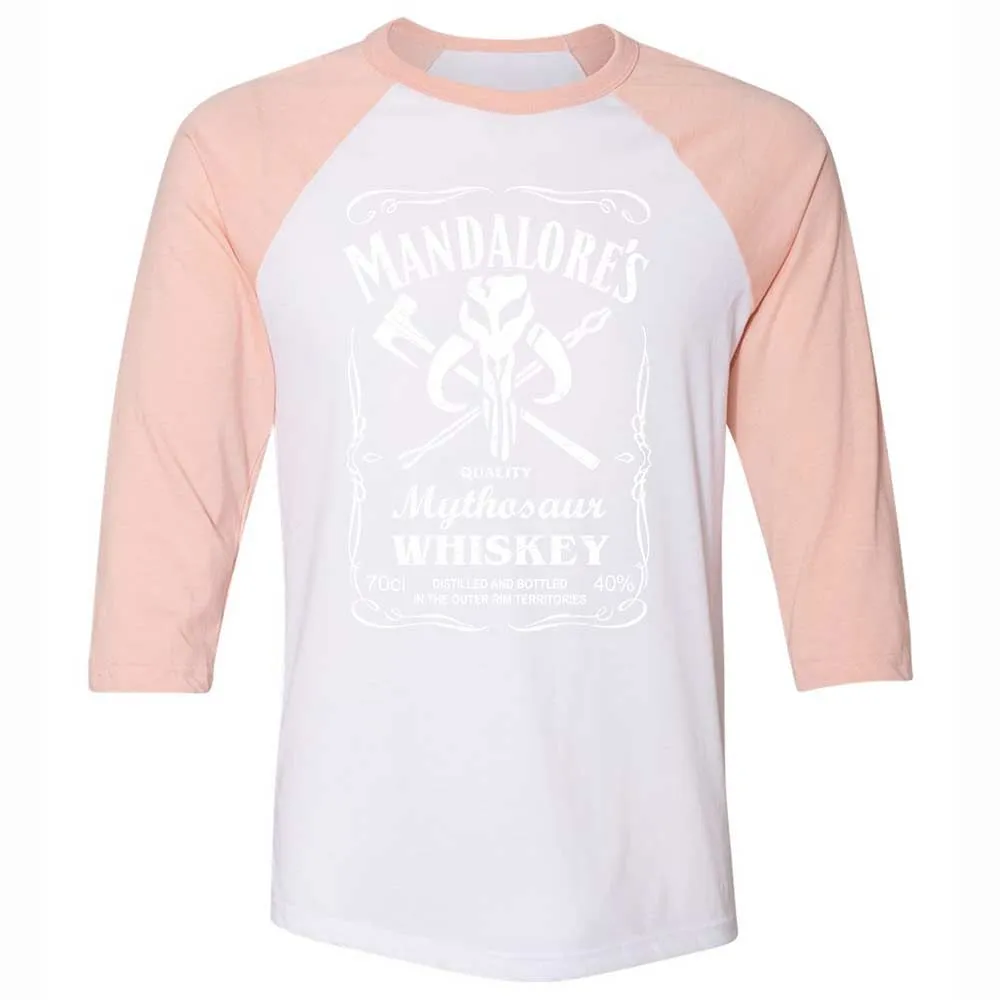 Unisex 3/4 Baseball Tee - 12YERGWF - White/Heather Peach - 5