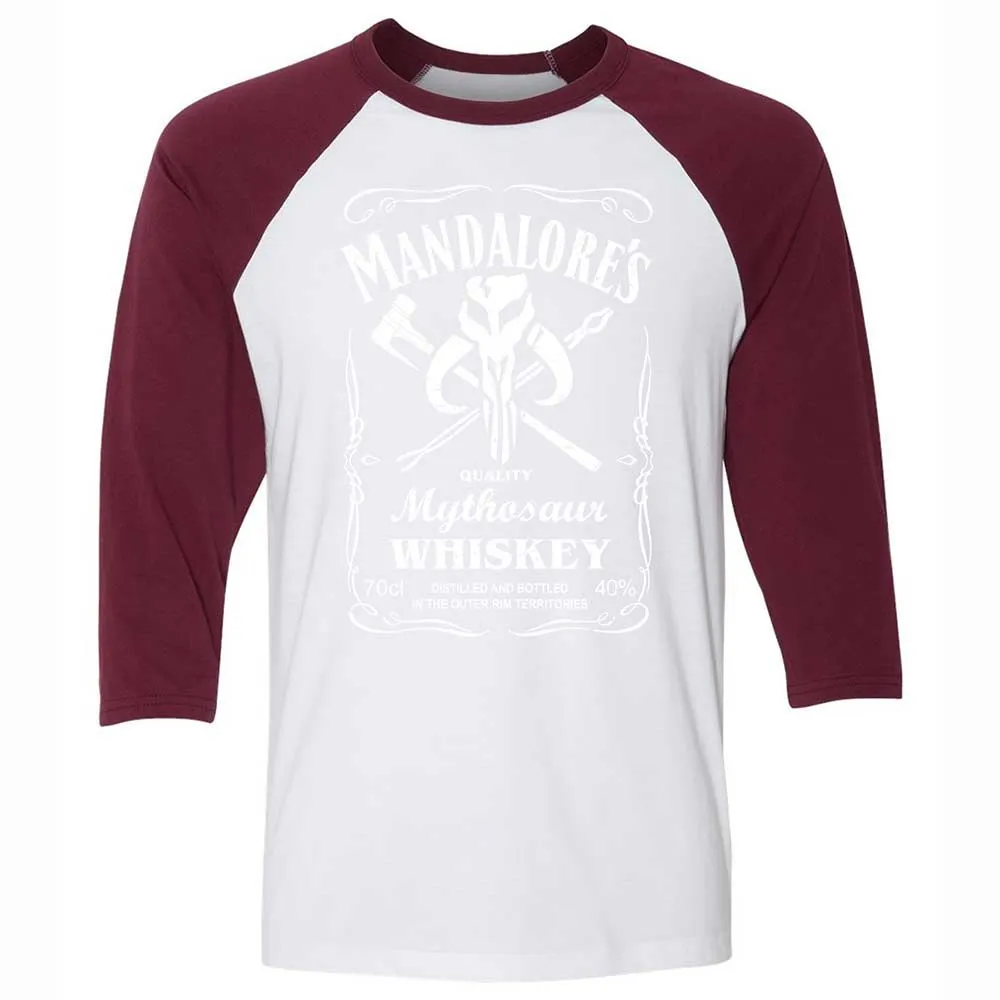 Unisex 3/4 Baseball Tee - 12YERGWF - White/Maroon - 7