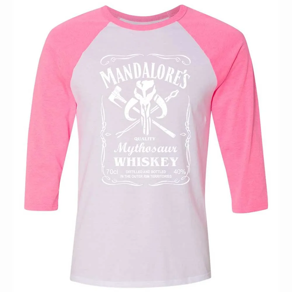 Unisex 3/4 Baseball Tee - 12YERGWF - White/Neon Pink - 12