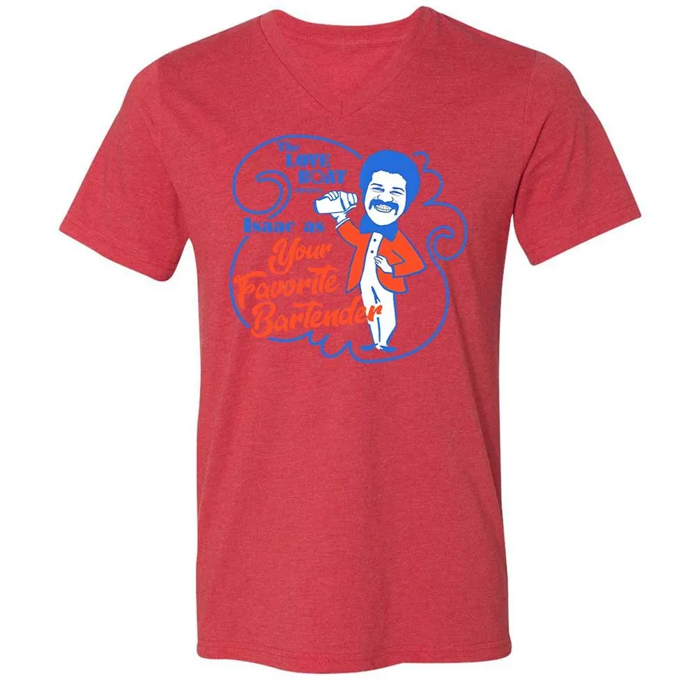 Unisex V-Neck T-Shirt - UEEKNUDB - Heather Red - 6