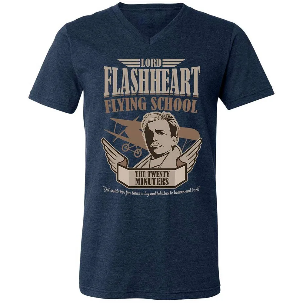 Unisex V-Neck T-Shirt - AAFSB9AT - Heather Navy - 3