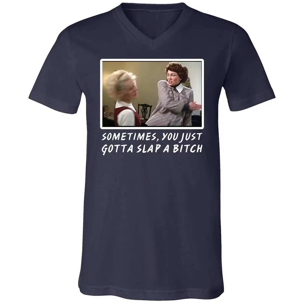Unisex V-Neck T-Shirt - R7Q5ZZQM - Navy - 2