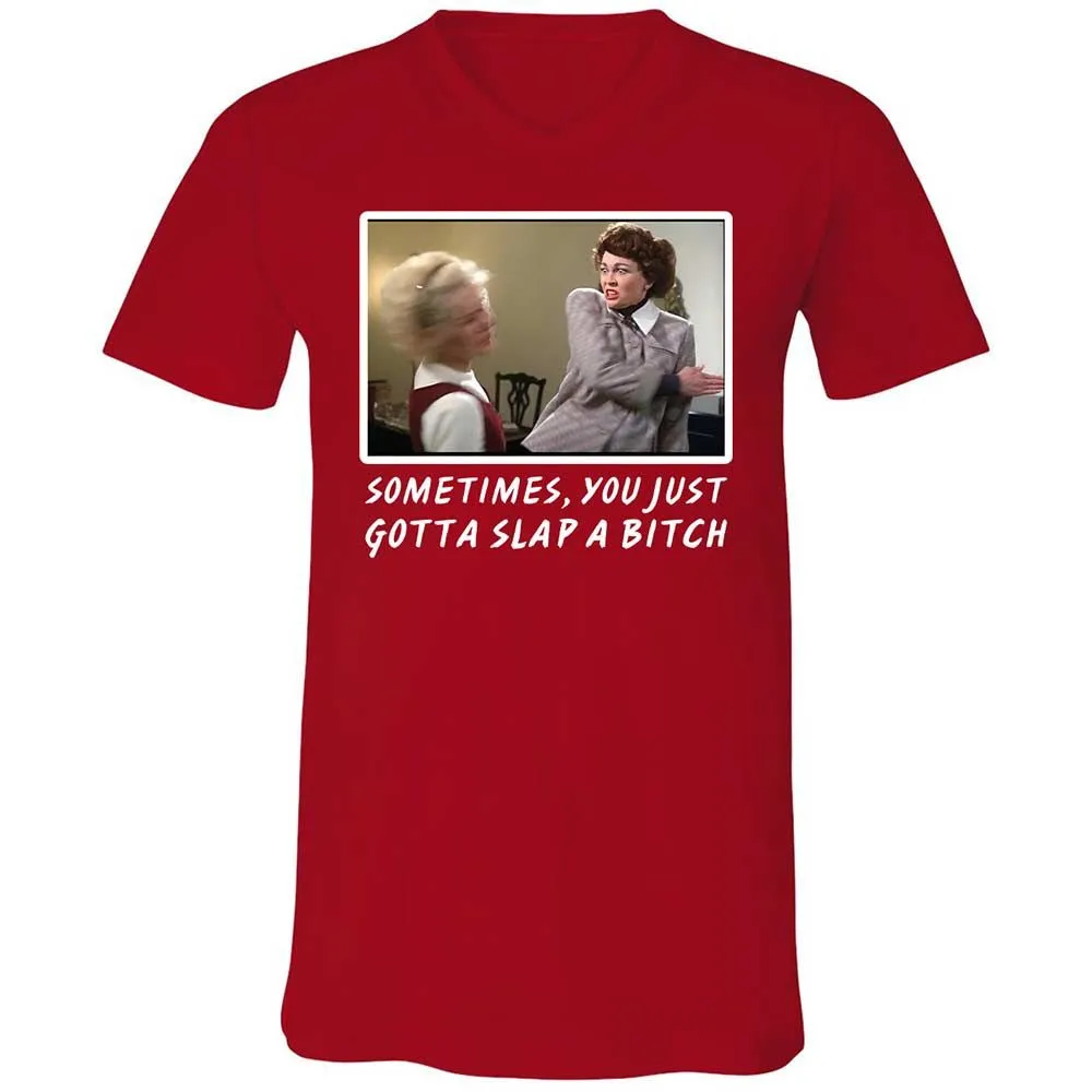 Unisex V-Neck T-Shirt - R7Q5ZZQM - Red - 6