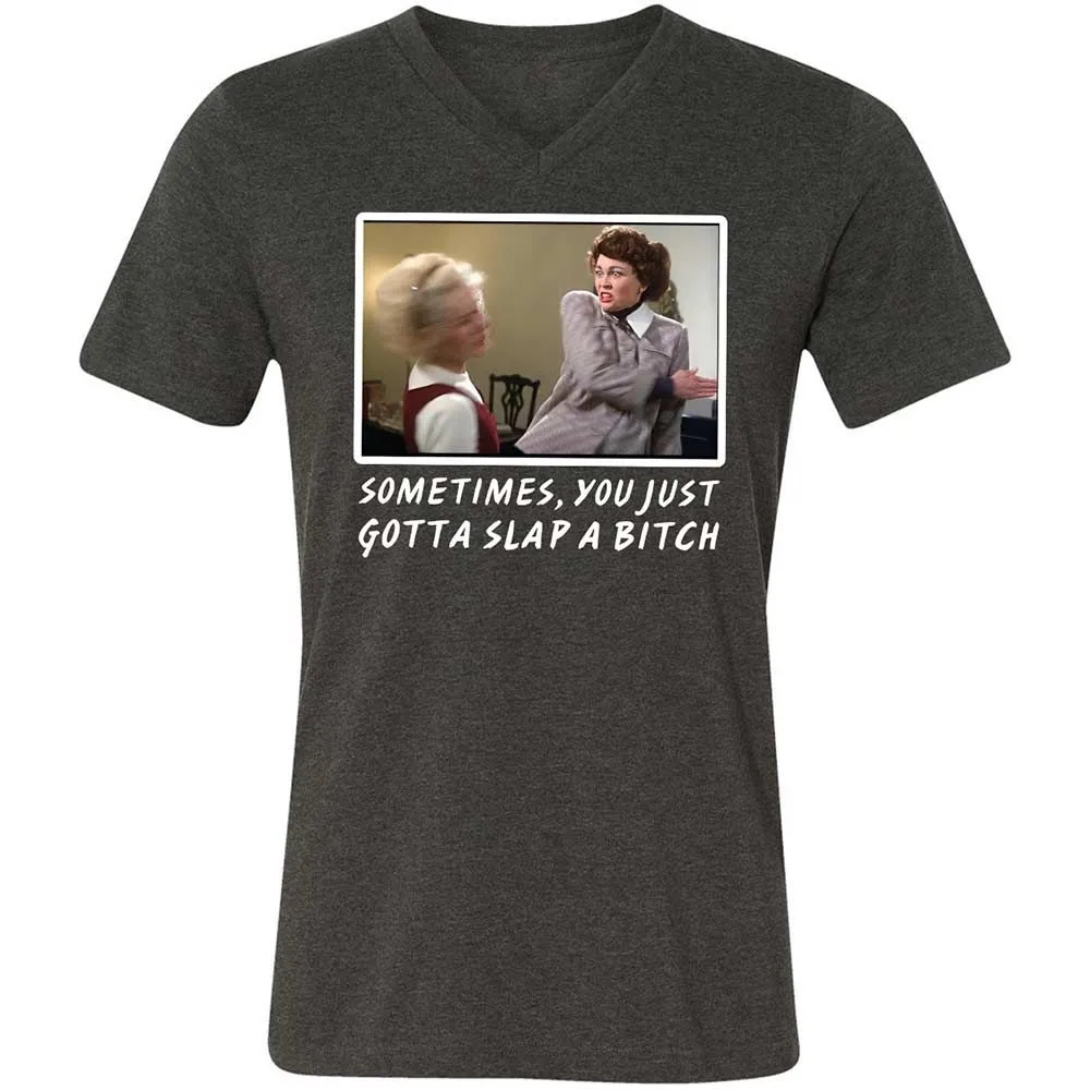 Unisex V-Neck T-Shirt - R7Q5ZZQM - Dark Grey Heather - 9
