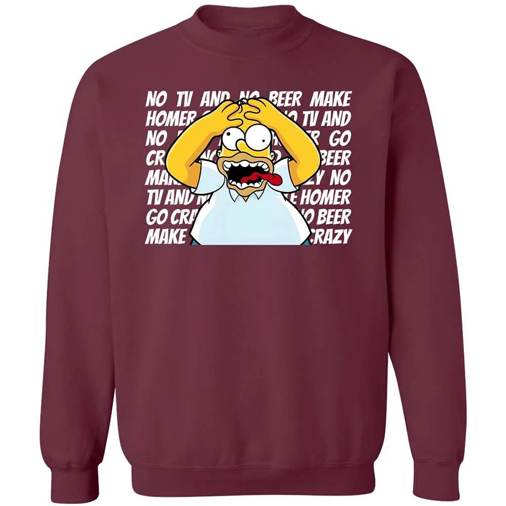 No TV and No Beer Make Homer Go Crazy - Maroon - 8