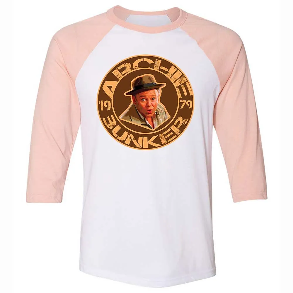 Unisex 3/4 Baseball Tee - SSFBXXG7 - White/Heather Peach - 5