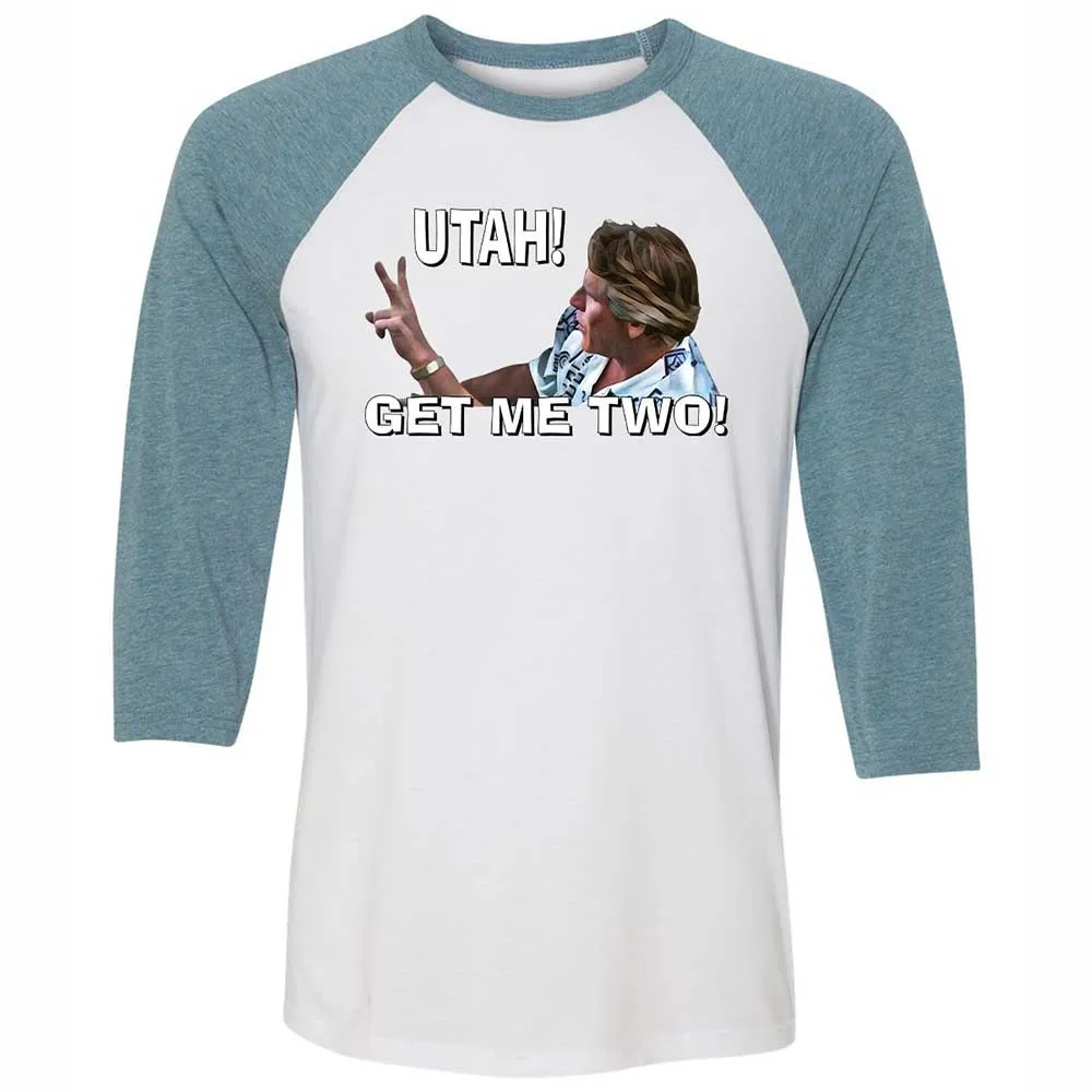 Unisex 3/4 Baseball Tee - R3VBFGX8 - White/Denim - 3