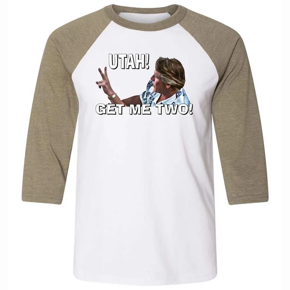 Unisex 3/4 Baseball Tee - R3VBFGX8 - White/Heather Olive - 4