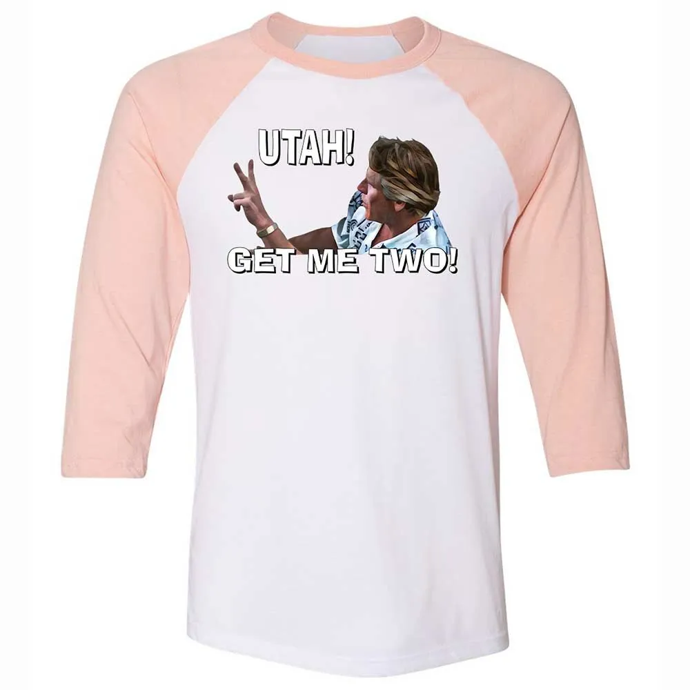 Unisex 3/4 Baseball Tee - R3VBFGX8 - White/Heather Peach - 5