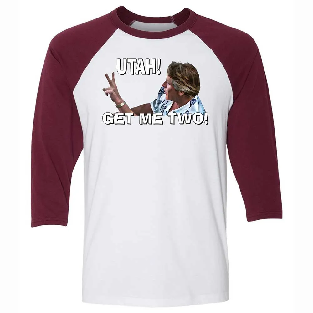 Unisex 3/4 Baseball Tee - R3VBFGX8 - White/Maroon - 7