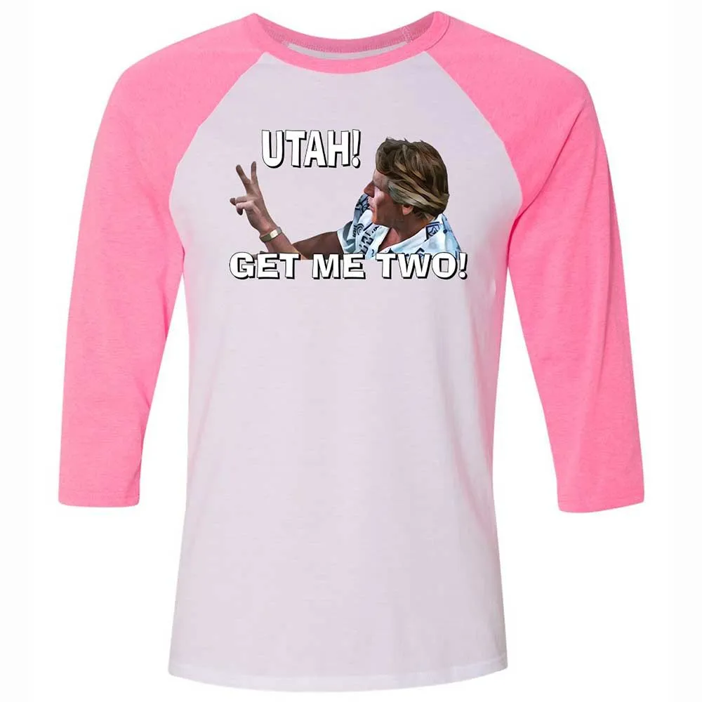 Unisex 3/4 Baseball Tee - R3VBFGX8 - White/Neon Pink - 12