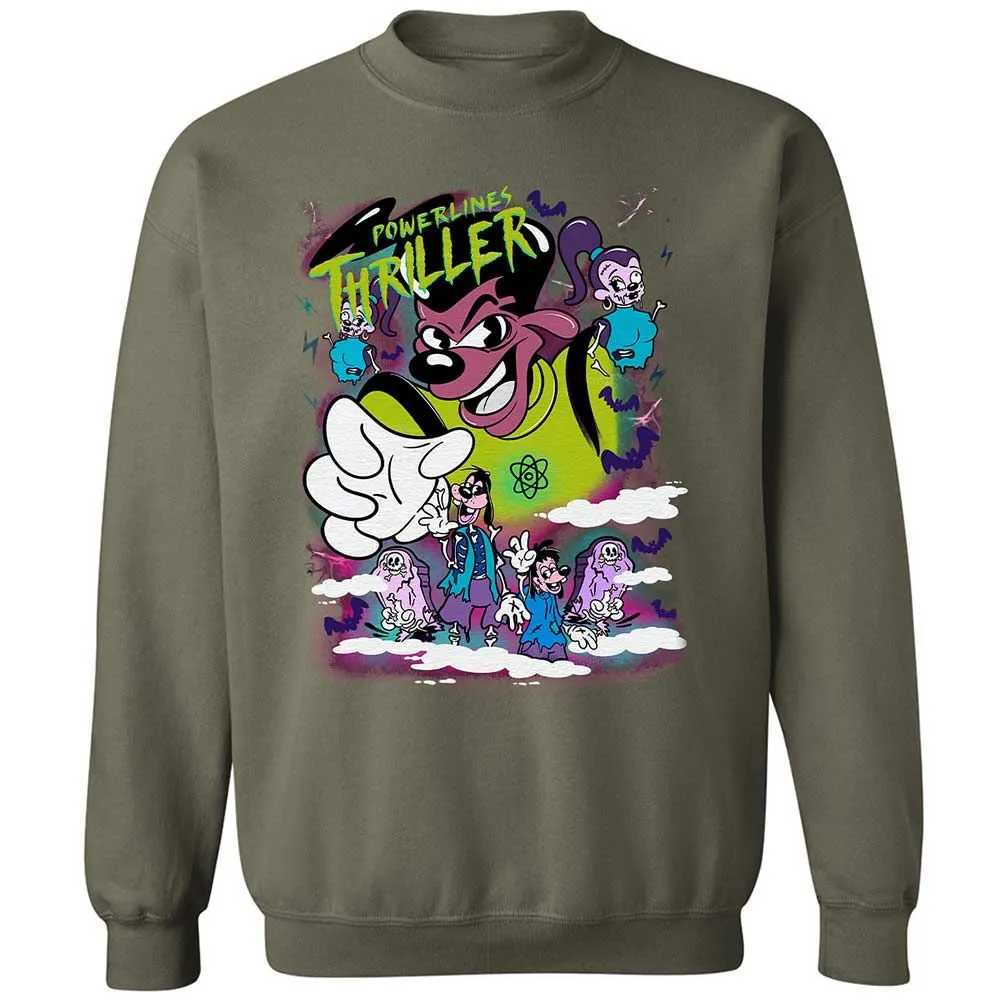 Vintage Pop Cartoon Horror Mashup - Military Green - 9