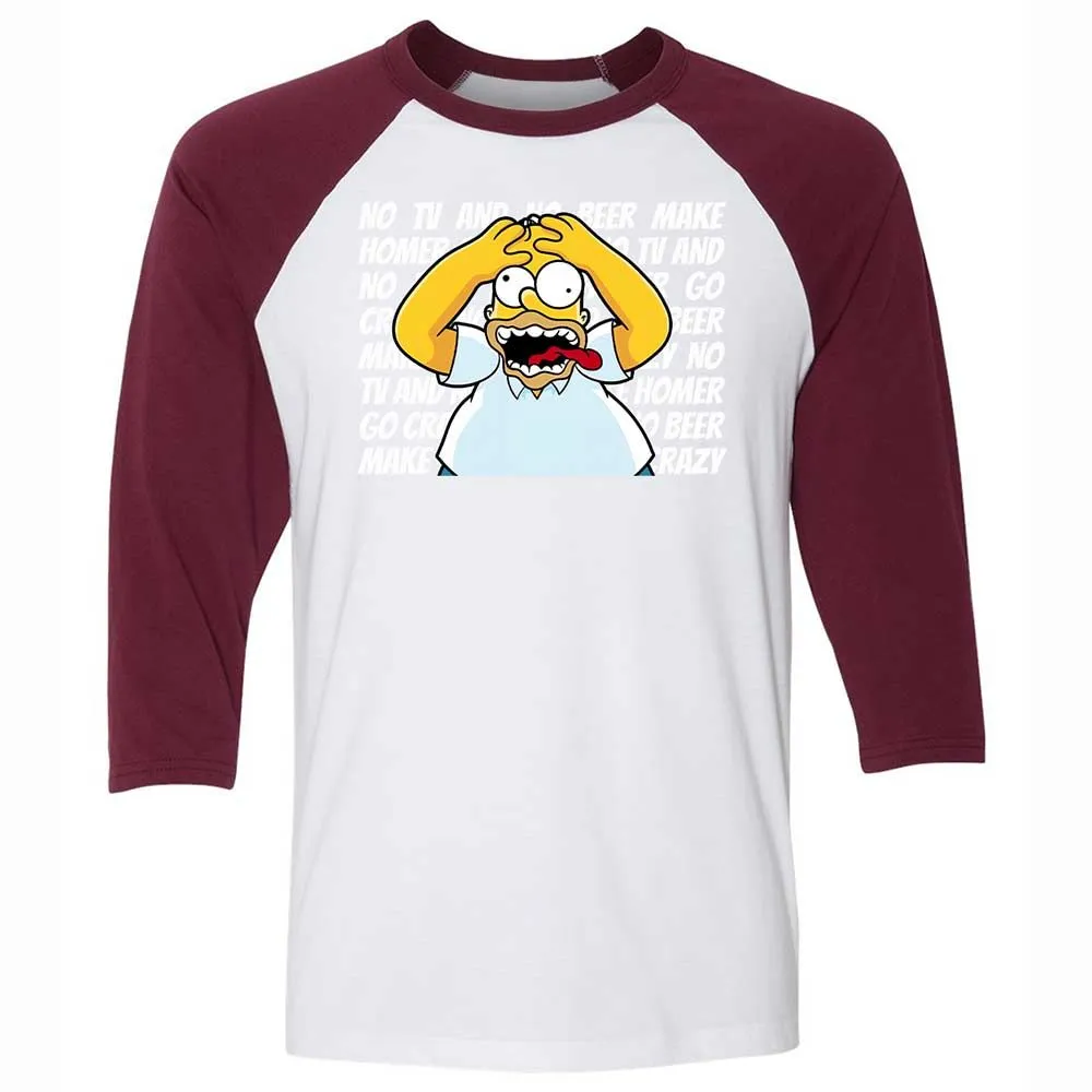 No TV and No Beer Make Homer Go Crazy - White/Maroon - 7