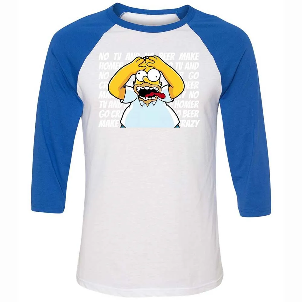 No TV and No Beer Make Homer Go Crazy - White/True Royal - 10