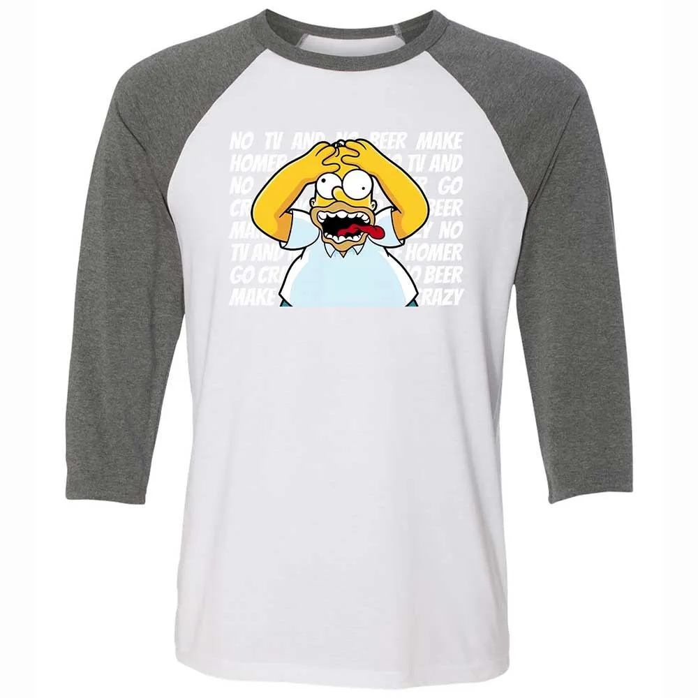 No TV and No Beer Make Homer Go Crazy - White/Deep Heather - 11