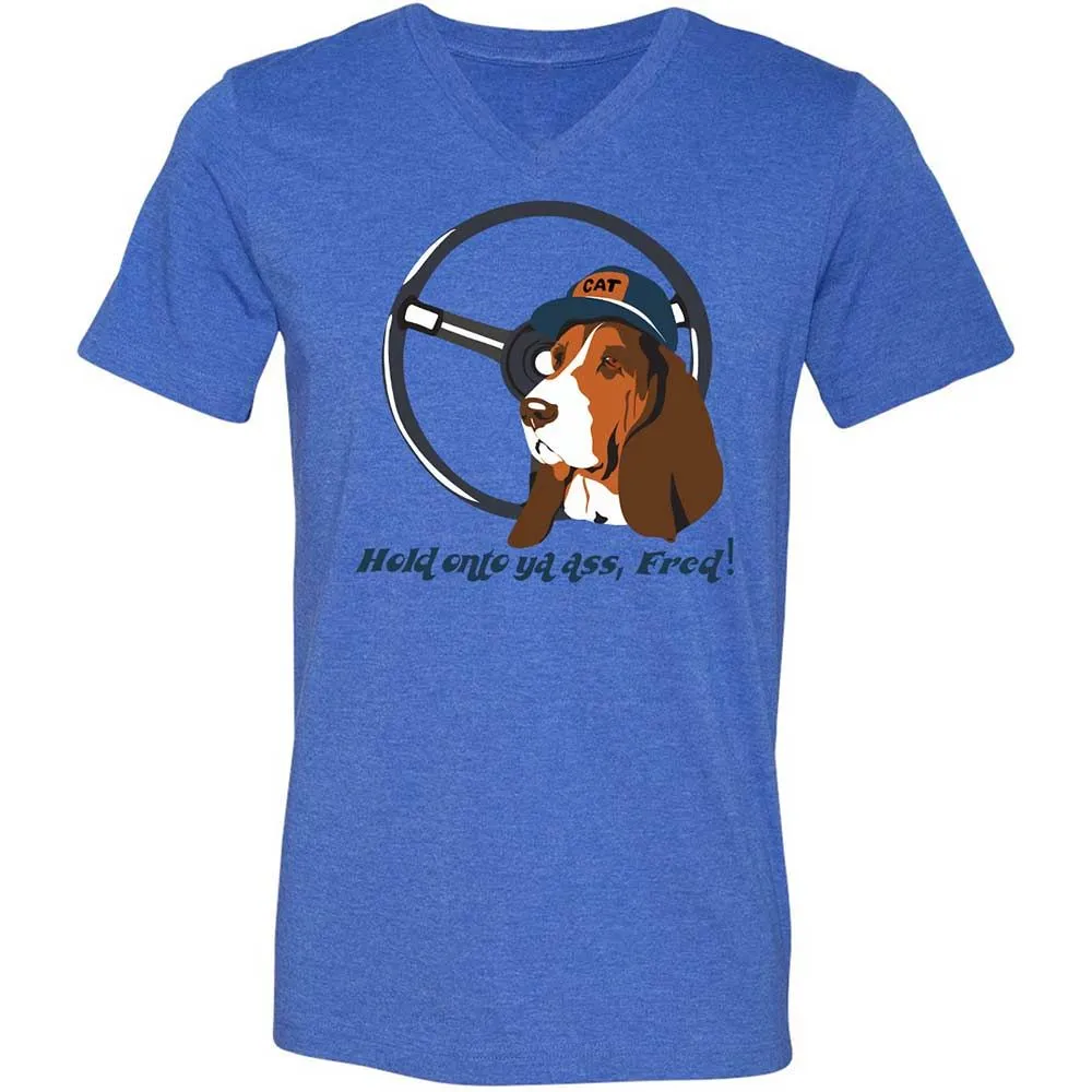 Unisex V-Neck T-Shirt - TGQK1EWD - Heather True Royal - 4