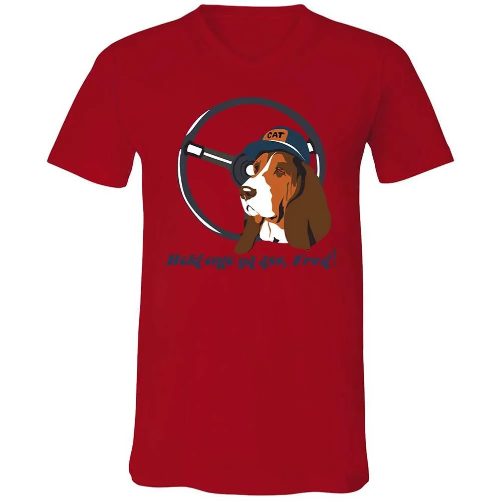 Unisex V-Neck T-Shirt - TGQK1EWD - Red - 5