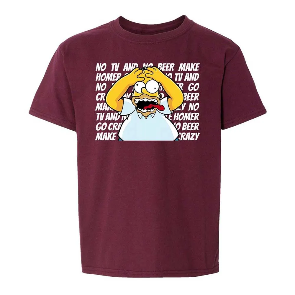 No TV and No Beer Make Homer Go Crazy - Maroon - 14