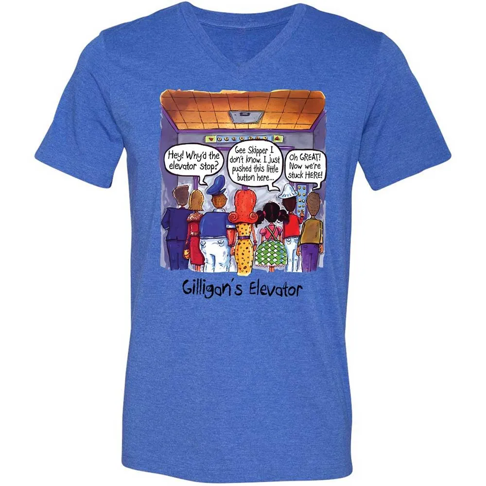 Unisex V-Neck T-Shirt - 2LAMZU2D - Heather True Royal - 4