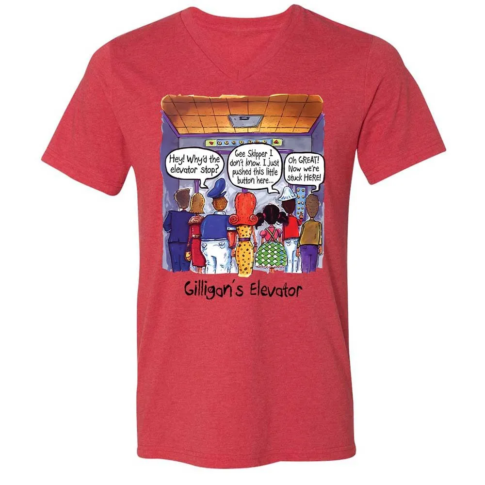 Unisex V-Neck T-Shirt - 2LAMZU2D - Heather Red - 6