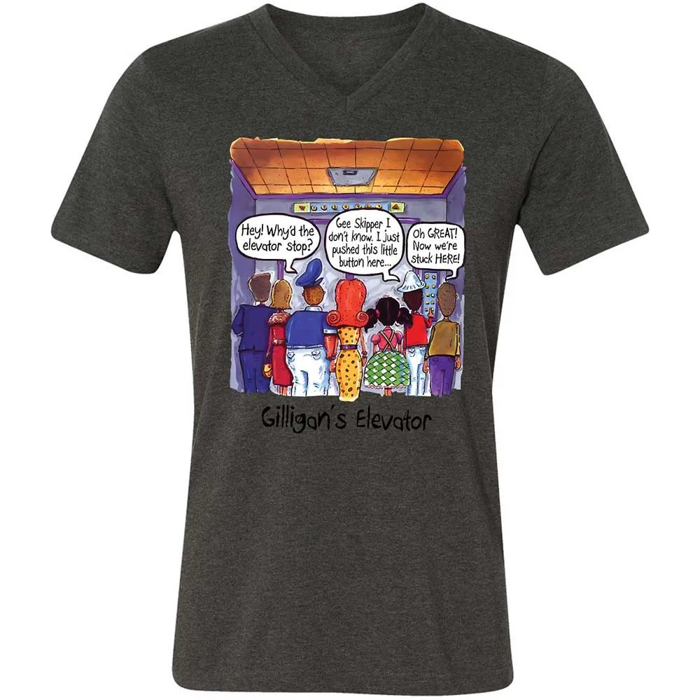 Unisex V-Neck T-Shirt - 2LAMZU2D - Dark Grey Heather - 8