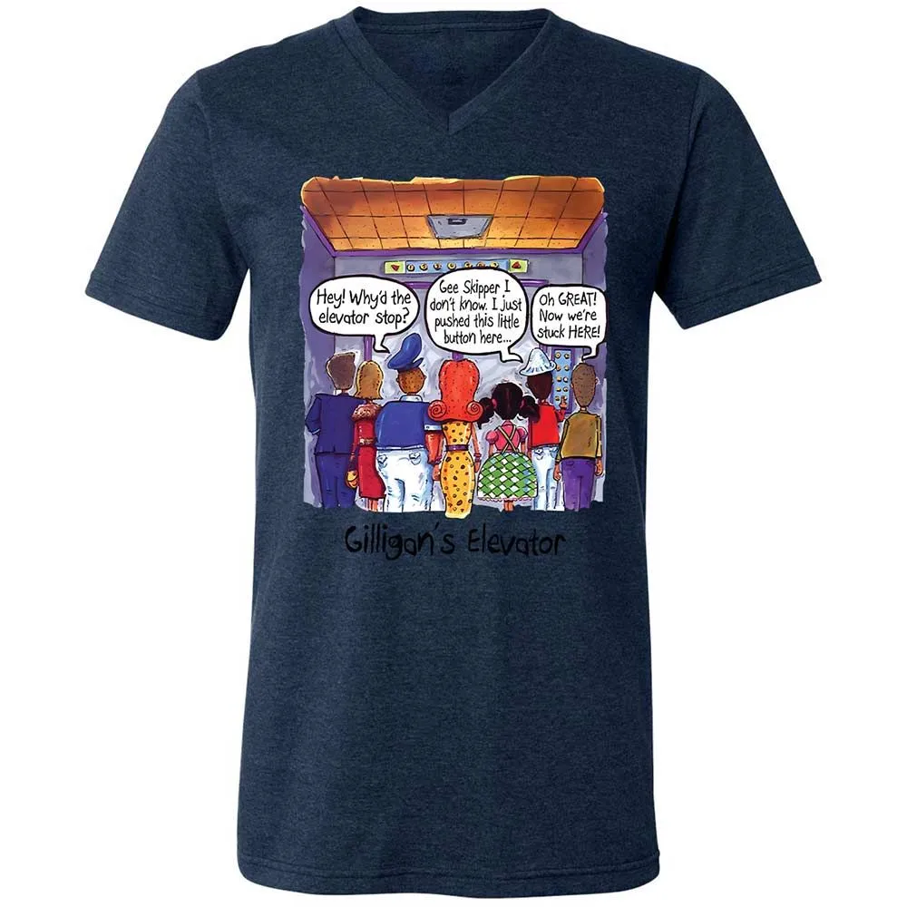 Unisex V-Neck T-Shirt - 2LAMZU2D - Heather Navy - 13