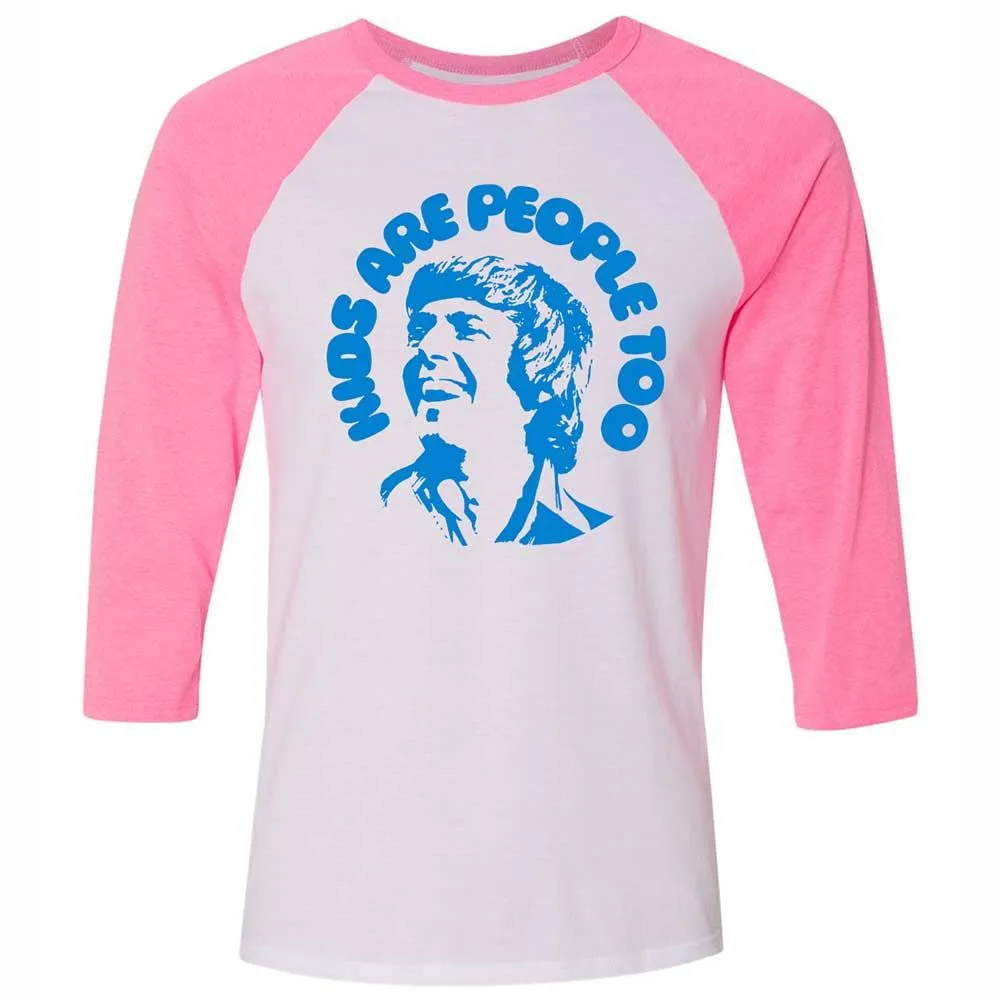 Unisex 3/4 Baseball Tee - QJU1WQFB - White/Neon Pink - 12