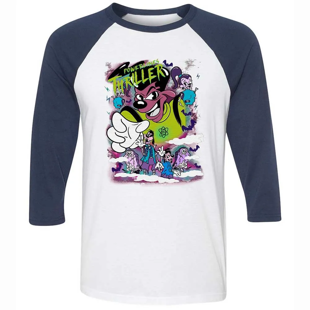 Vintage Pop Cartoon Horror Mashup - White/Navy - 8
