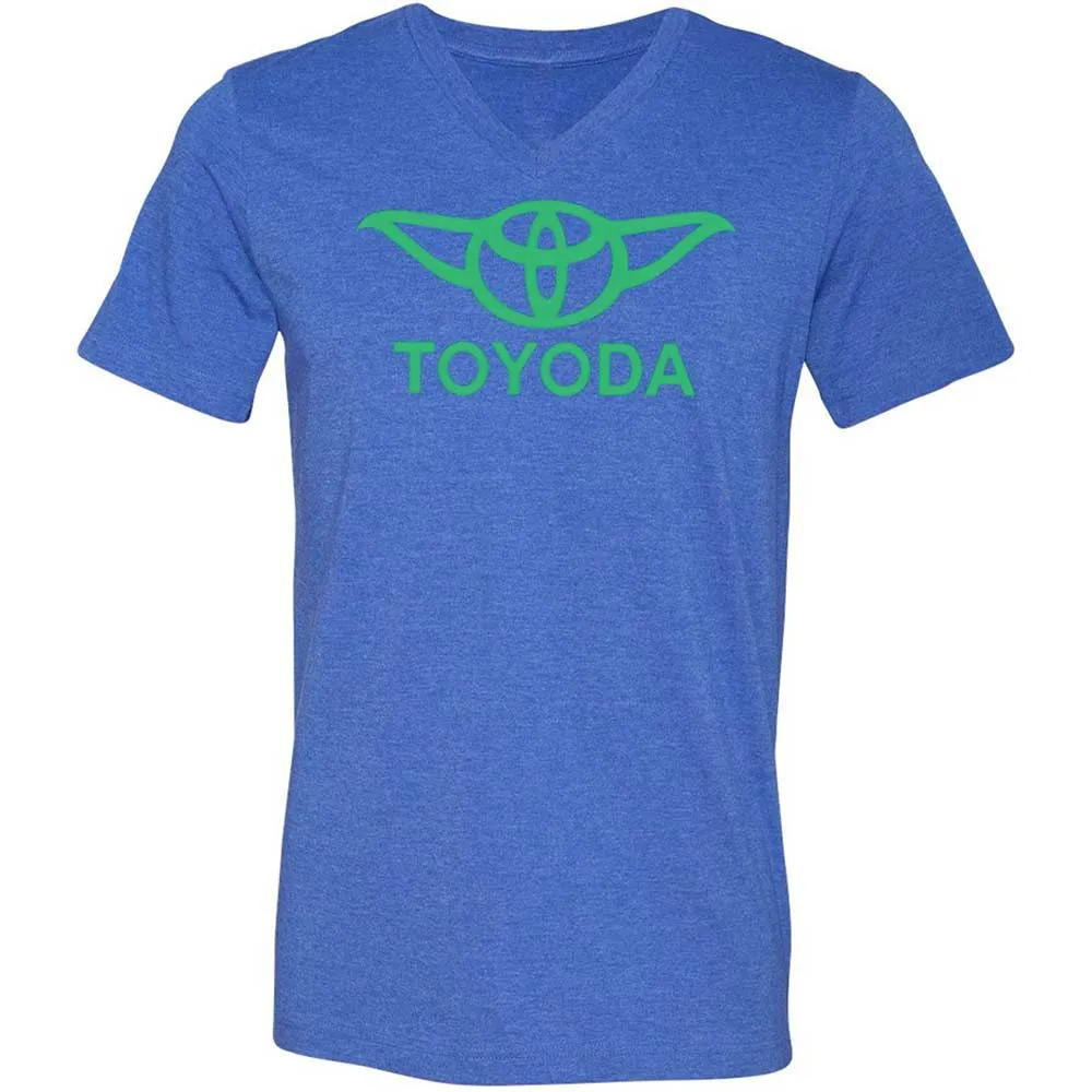 Unisex V-Neck T-Shirt - 5FQ7Y115 - Heather True Royal - 4