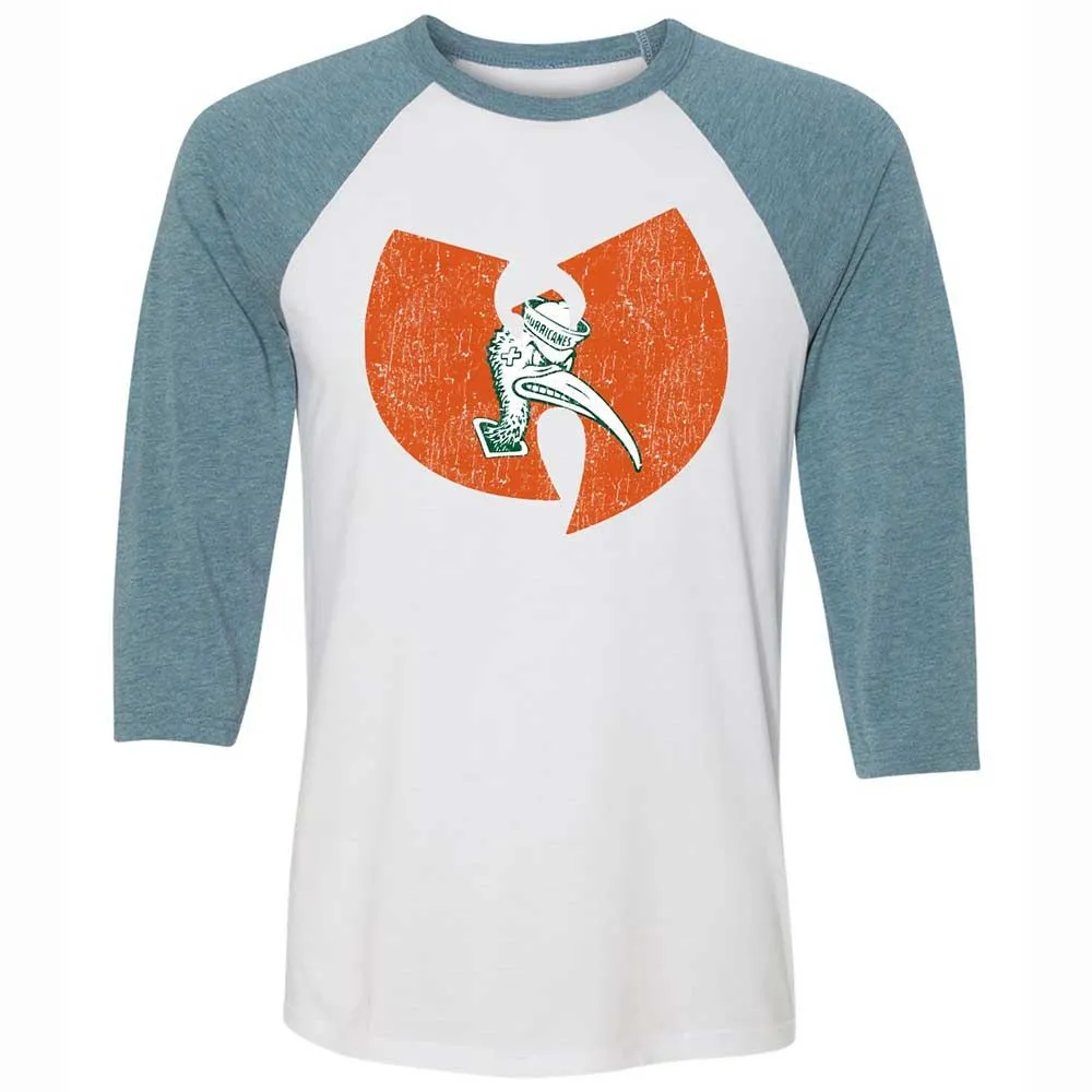Unisex 3/4 Baseball Tee - JUW74Q1Z - White/Denim - 3