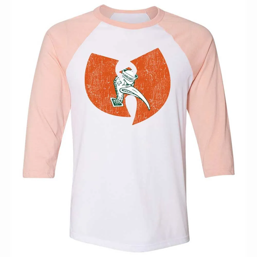 Unisex 3/4 Baseball Tee - JUW74Q1Z - White/Heather Peach - 5