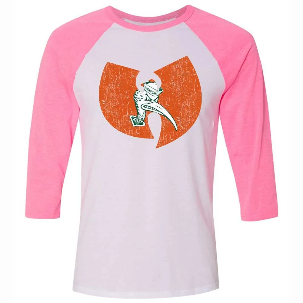 Unisex 3/4 Baseball Tee - JUW74Q1Z - White/Neon Pink - 12