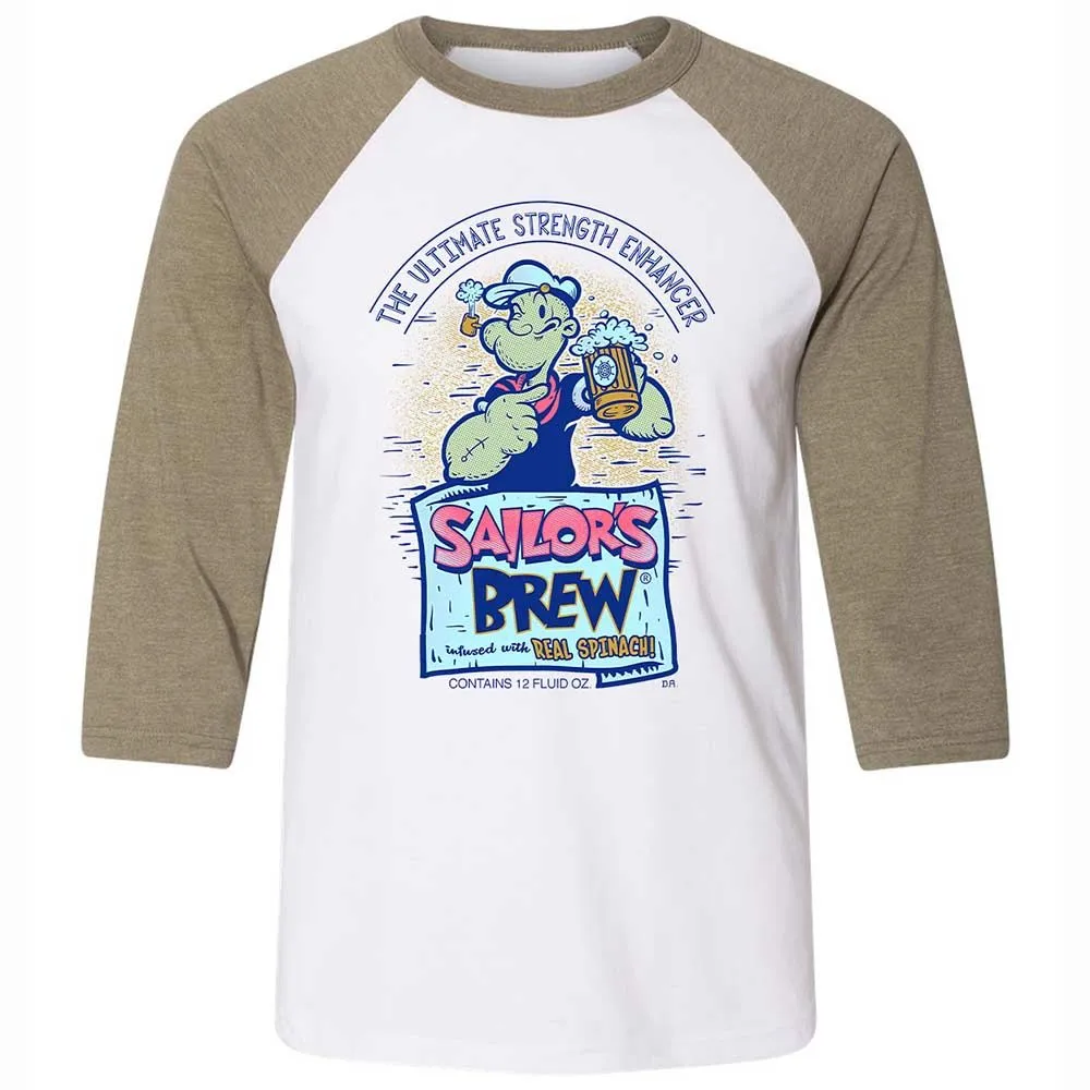 Unisex 3/4 Baseball Tee - 57LC3SJC - White/Heather Olive - 4