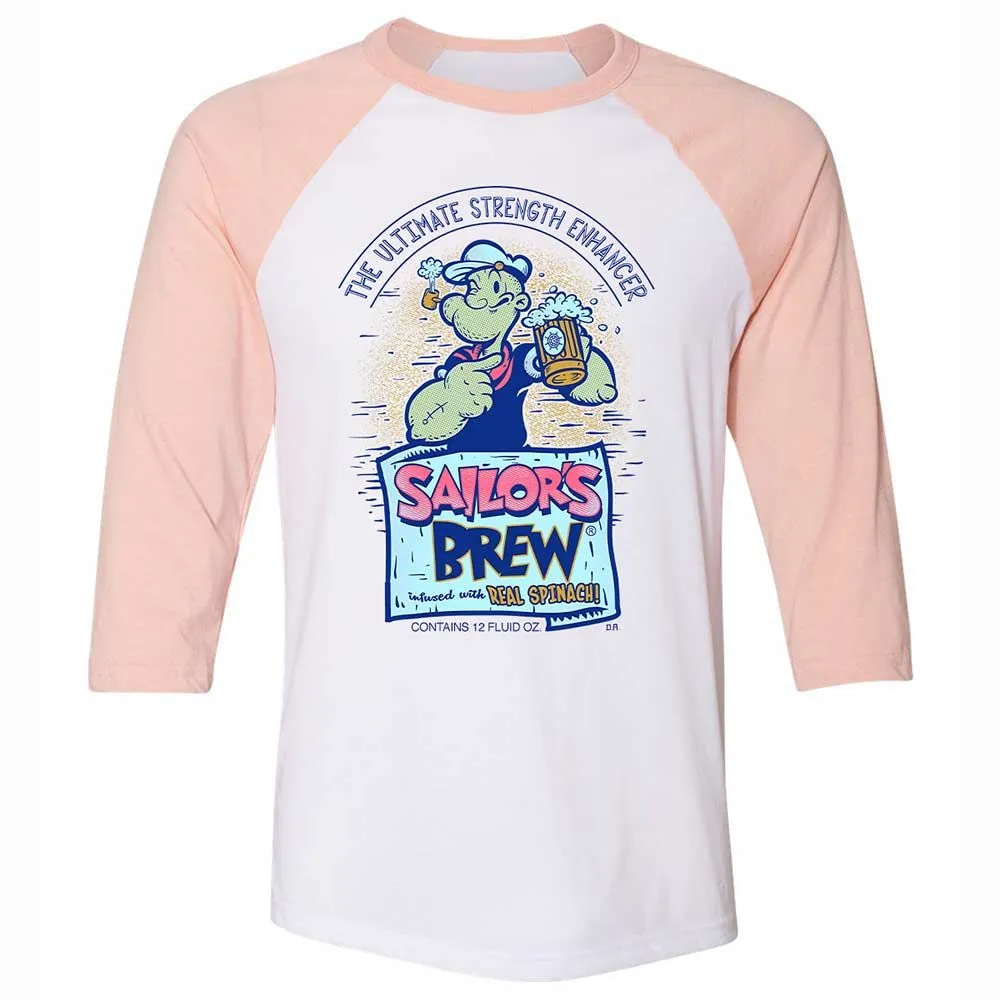 Unisex 3/4 Baseball Tee - 57LC3SJC - White/Heather Peach - 5