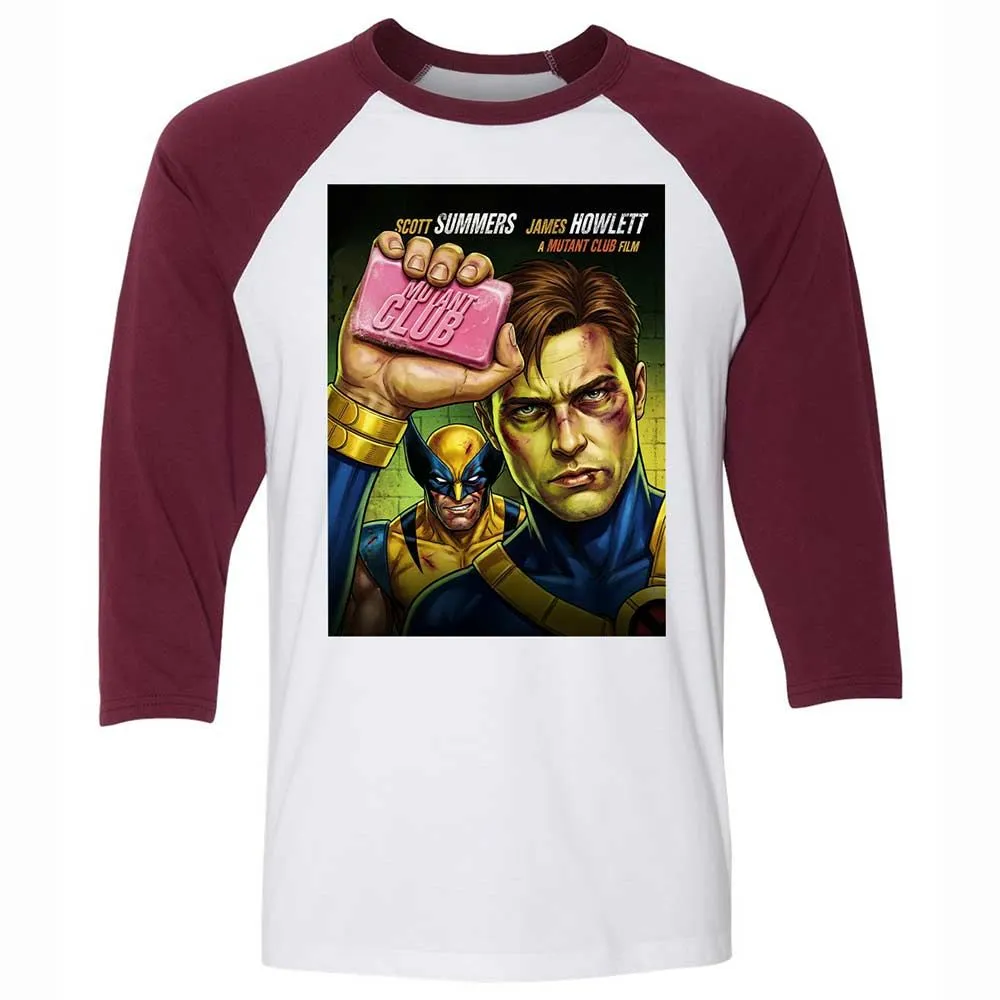 Unisex 3/4 Baseball Tee - T1QPUNC2 - White/Maroon - 7