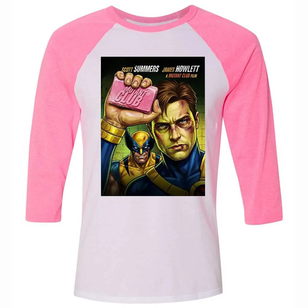 Unisex 3/4 Baseball Tee - T1QPUNC2 - White/Neon Pink - 12