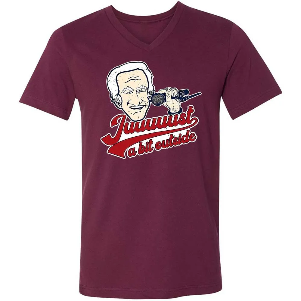 Unisex V-Neck T-Shirt - VJHZKPCZ - Maroon - 8